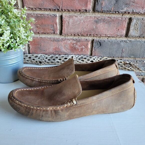 Cole Haan Somerset Men's Shoes Brown Leather Moc Toe Venetian Slip On Loafers - Picture 2 of 15